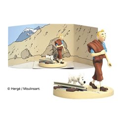 Figurine Album Scene - Tintin and Snowy on track