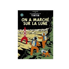 Postcard Tintin Album: On a marché sur la Lune