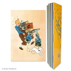 Poster Tim mit Bücherstapel 23003 Tintin