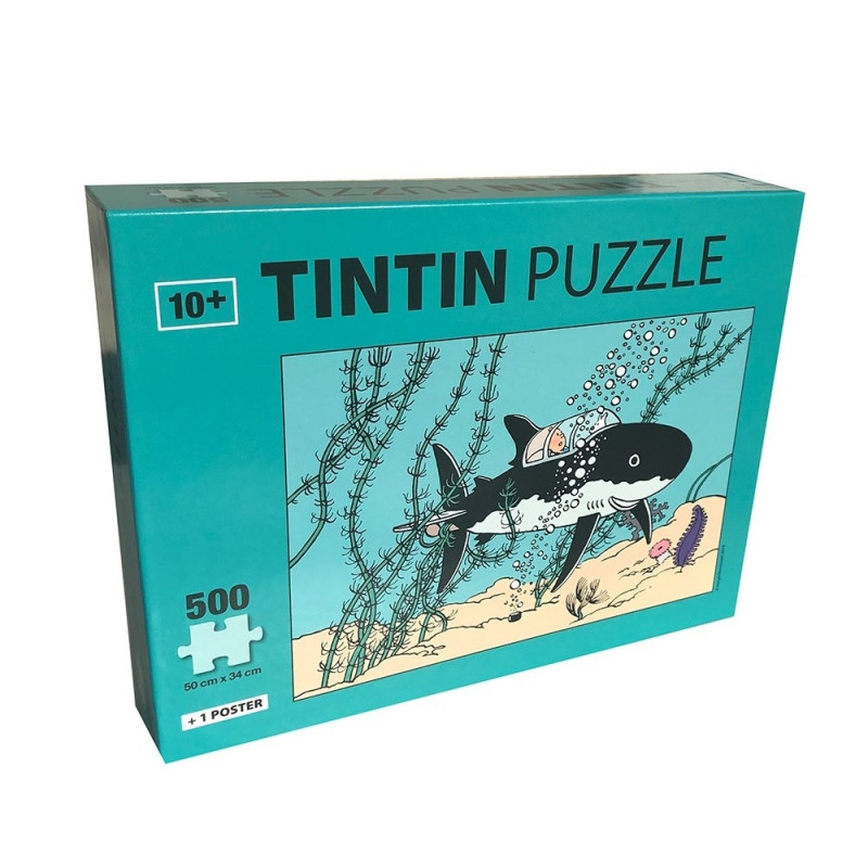Tim und Struppi Puzzle: Das Haifisch Uboot mit Poster 50x67cm 500 Teile (Moulinsart 81548)