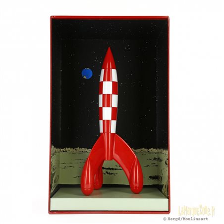 Kunstharzfigur Tim und Struppi Rakete, 35 cm