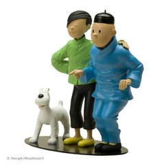 Figurine resin Tintin and Snowy with Chang