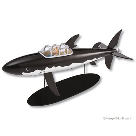 Kunstharzfigur Tim und Struppi im Haifisch U-Boot