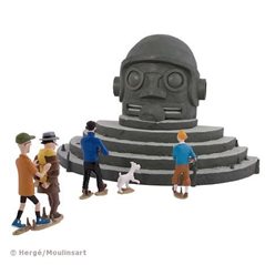 Figurine resin Tintin and Snowy Flight 714