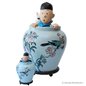 Figurine resin Tintin and Snowy in Vase, 17 cm