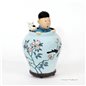 Figurine resin Tintin and Snowy in Vase, 17 cm