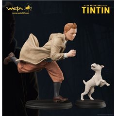 Kunstharzfigur Tim und Struppi rennend