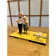 Tintin Statue Resin Fariboles: Tintin, Captain Haddock and Snowy (Collection Privilège, Moulinsart 44006)