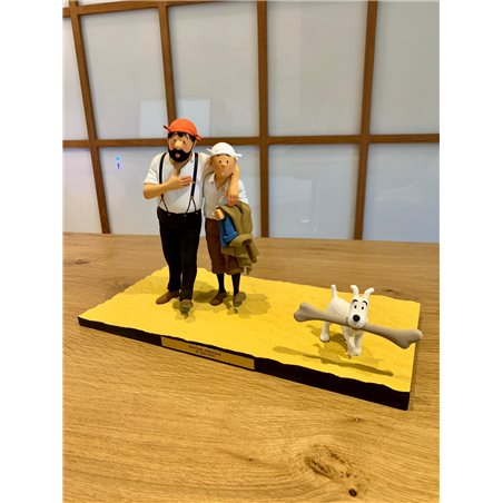 Tintin Statue Resin Fariboles: Tintin, Captain Haddock and Snowy (Collection Privilège, Moulinsart 44006)