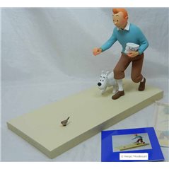 Figurine resin Tintin and Snowy with bird, No 219