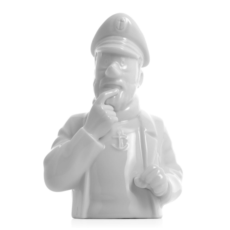 Tintin Statue: Porcelain-Bust Captain Haddock, brilliant (Moulinsart 44207)