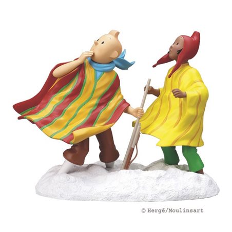 Figurine resin Tintin and Zorrino