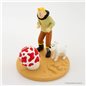 Figurine resin Tintin and Snowy with mushroom