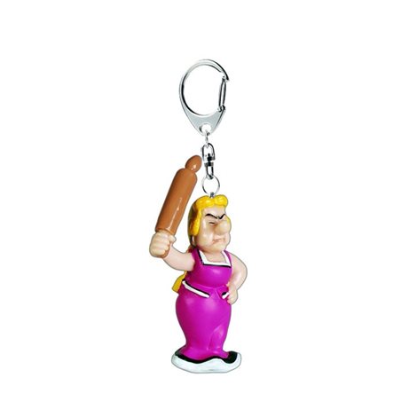 Asterix & Obelix Schlüsselanhänger: Gutemine mit Nudelholz (Plastoy)