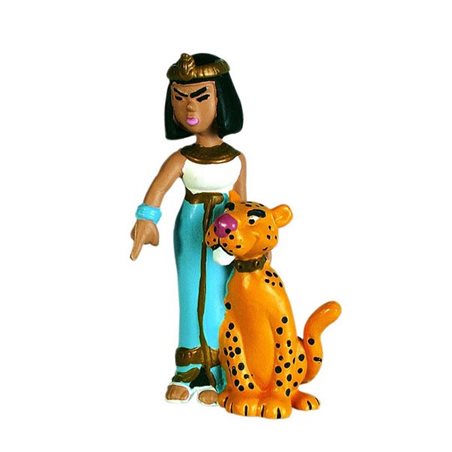 Asterix & Obelix Figur: Kleopatra mit Leopard (Plastoy)