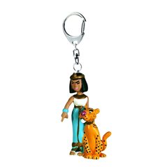 Asterix & Obelix Schlüsselanhänger: Kleopatra mit Leopard (Plastoy)