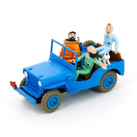 Tintin car: The Blue jeep CJ 2a Destination Moon Nº09 (Moulinsart 29509)