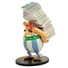 Asterix Resin Statue: Obelix with pile of comics (Plastoy 00124)