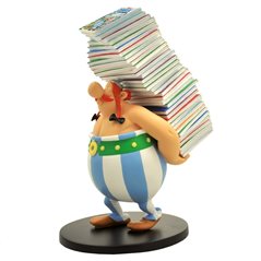 Figur Obelix mit Bücherstapel (Plastoy 00124)
