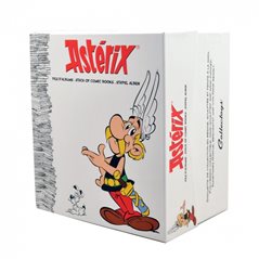 Asterix Resin Statue: Astérix next to a pile of comics (Plastoy 00128)