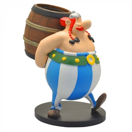 Asterix Resin Statue: Obelix with his barrel (Plastoy 00134)