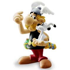 Asterix & Obelix Figur: Asterix mit Idefix im Arm (Plastoy)