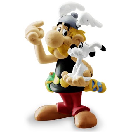 Asterix & Obelix Figur: Asterix mit Idefix im Arm (Plastoy)