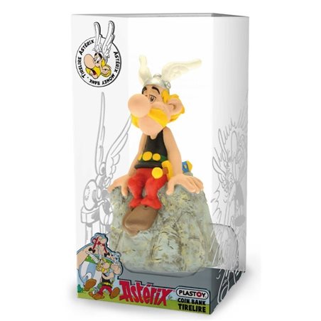 Asterix Saving bank: Asterix sitting on stone (Plastoy 80039)