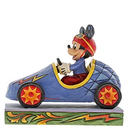 Walt Disney Figur: Kunstharzfigur Micky Maus in Rennauto, 10 cm (Enesco 6000974) 