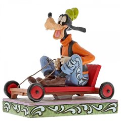 Walt Disney Figur: Kunstharzfigur Goofy in Seifenkiste, 13 cm (Enesco 6000976) 