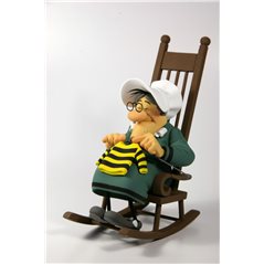 Lucky Luke Figur: Kunstharzfigur Ma Dalton im Schaukelstuhl, 16,5 cm (Fariboles MAD)