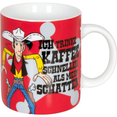 Lucky Luke Mug Coffee & Tee: Luke trinkt Schneller als sein Schatten, 300ml Könitz