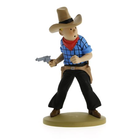 Tintin Collectible Comic Statue resin: Tintin Cowboy, 12 cm (Moulinsart 42191)