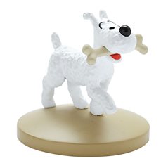 Tintin Collectible Comic Statue resin: Snowy with bone, 7 cm (Moulinsart 42222)
