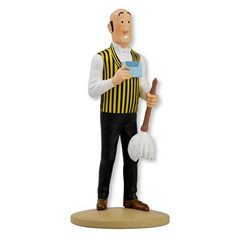 Tintin Collectible Comic Statue resin: Butler Nestor with feather duster, 12 cm (Moulinsart 42227)