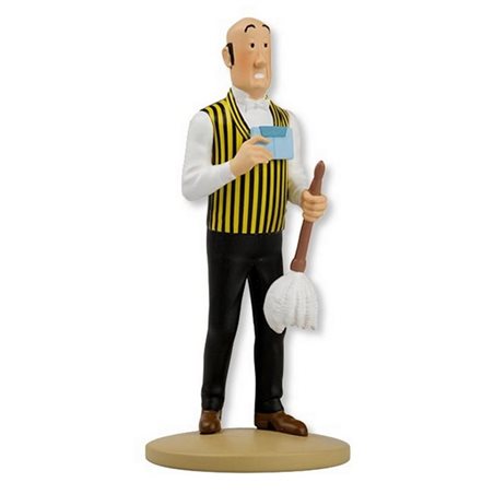 Tintin Collectible Comic Statue resin: Butler Nestor with feather duster, 12 cm (Moulinsart 42227)