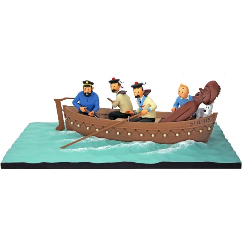 Tintin Statue Resin Fariboles: Tintin in the Sirius Jolly Boat (Collection Privilège 44022)