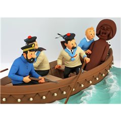 Tintin Statue Resin Fariboles: Tintin in the Sirius Jolly Boat (Collection Privilège 44022)