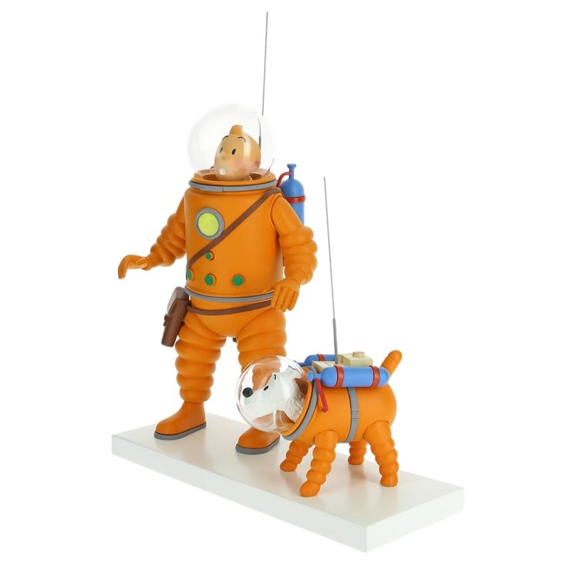 Tintin Statue Resin Fariboles: Tintin and Snowy Astronauts on the Moon (Moulinsart 44023)