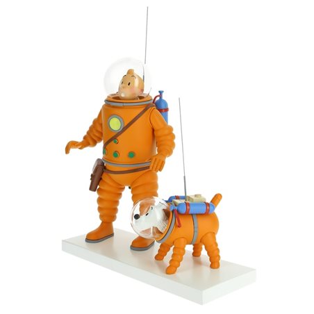 Tintin Statue Resin Fariboles: Tintin and Snowy Astronauts on the Moon (Moulinsart 44023)