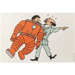 Tintin Statue Resin Fariboles: Haddock and Calculus as Astronauts (Moulinsart 44024)