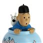 Tintin Statue Resin: Tintin and Snowy in The Chinese Vase Lotus Bleu, 20 cm (Moulinsart 46401)