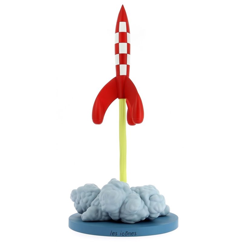 Tintin Statue Resin: The Lunar Rocket taking off, 40 cm (Moulinsart 46405)