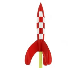 Tintin Statue Resin: The Lunar Rocket taking off, 40 cm (Moulinsart 46405)