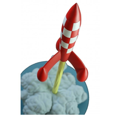 Tintin Statue Resin: The Lunar Rocket taking off, 40 cm (Moulinsart 46405)