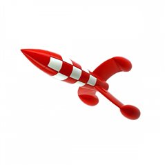 Tim und Struppi Rakete: Figur Mondrakete 30cm, Handbemalt (Moulinsart 46949)