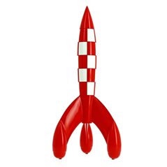 Tim und Struppi Rakete: Figur Mondrakete 90cm, Handbemalt (Moulinsart 46993) 
