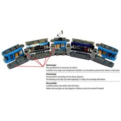 Tim und Struppi Comicfigur: Modell-Straßenbahn Belgische Tram STIB T3000, 1/87, 37cm (Moulinsart 29666)