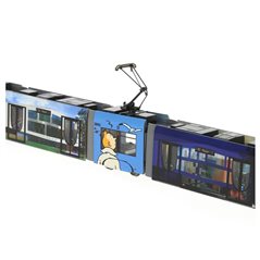 Tim und Struppi Comicfigur: Modell-Straßenbahn Belgische Tram STIB T3000, 1/87, 37cm (Moulinsart 29666)