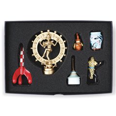 Tintin Figurine Set: Box with 13 figurines of Tintin's Imaginary Museum  (Moulinsart 46530)